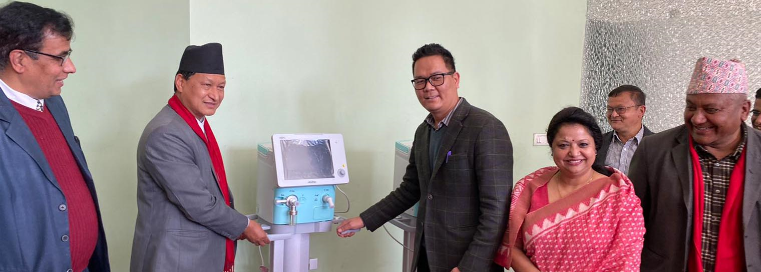 Two ventilator donated to Stupa Community Hospital by Kathmandu Metropolitan City Mayor Bidhya Sundar Shakya